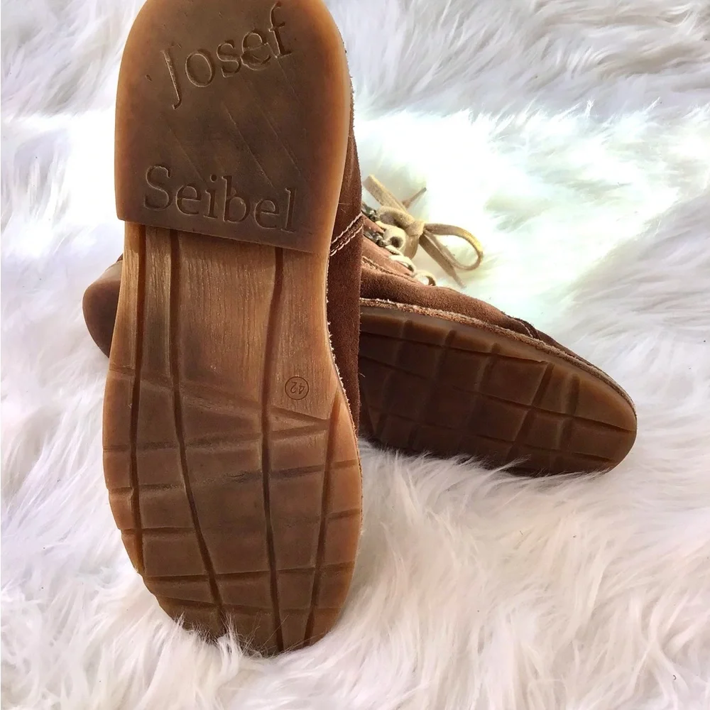 Josef Seibel Brown Suede Chukka Boots Cozy Lined Ankle Boots